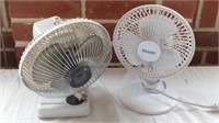 Pair of small desk fans