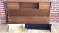 Full size headboard & footboard with 2 shelves