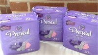 3 new pkgs. Prevail pads 20/pack