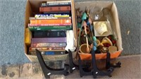 Books, decor, small shoe horns & plate stands