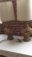 Pair of vintage lamps,with shades