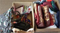 Group of linens, pillows cases, purses & kids