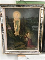 22.5 x 18.75" antique framed picture of Our Lady o