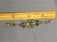 Sterling silver and faceted jade bracelet      (k