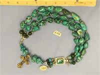 3 strand turquoise and jade necklace, and turquois
