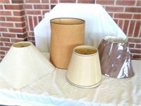 5 lamp shades various sizes one wrapped in