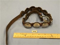 Leather belt with 12 standing liberty coins, well