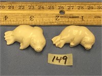 Pair of ivory 1.75" ivory seals          (2)