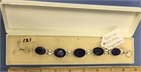 Sterling silver and natural sapphire bracelet