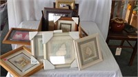 Group of framed pictures