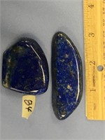 Lot of 2 pieces of highly polished lapis, one is 3