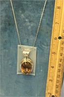 Sterling silver and citrine necklace      (11)
