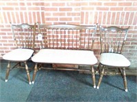 Vintage 3 pc set - 2 chairs & a bench
