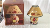 10" metal winter greeting every day candle lamp