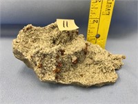5"x4" rock specimen with copper colored crystals