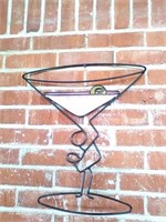 Metal martini glass wall art