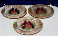 TII Collections Christmas Cardinal Platters