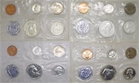 1958, 1959, 1960 & 1961 US Mint