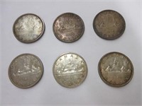 1956-66 Canadian Silver Dollar Coins