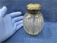 antique sterling lidded dresser jar (4.5in tall)