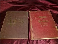 2 antique books the World and its Peoples Plus