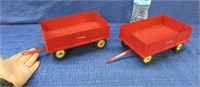 2 vintage "IH McCormick" toy farm wagons - usa