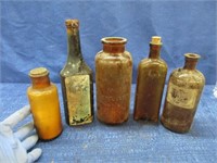 6 antique bottles (1 not pictured)