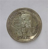 1958 British Columbia One Dollar Silver Coin