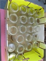 box of 20 clear canning jars (mostly quart size)