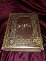 Large antique Bible with fantastic illustrations