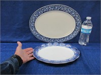 2 nice antique blue-white platters