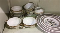 Three vintage matching plates, and some other