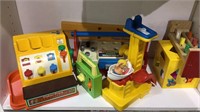 Vintage Fisher Price kids toys, cash register,