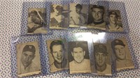 Group of 10 homemade newspaper baseball cards