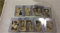 Set of 10 vintage 1950's homemade baseball cards