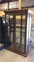 Seven shelf glass display cabinet with two doors