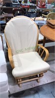 Platform rocking chair with cushion seat and