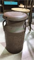 Antique milk jug all metal with the lid and it is
