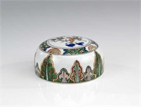 Chinese famille verte porcelain jar cover