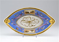Late 18th C Paris Porcelain navette basin