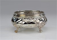German silver footed waste bowl