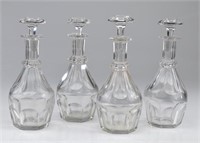 Four 19th C cut glass decanters