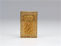 Chinese export gilt silver filigree card case