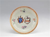 Chinese export armorial porcelain saucer