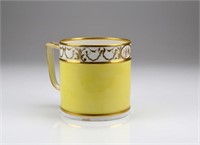 18th C oversized yellow ground gilt Derby mug