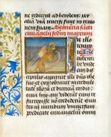 15th C Flemish illuminated leaf on vellum
