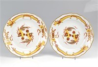 Pair of Meissen yellow Opulent Court Dragon plates