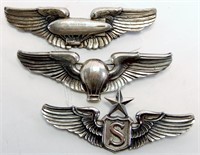 Group of Three Post-War Manufactured Pilot's Wings