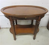 Tiered Oval End Table