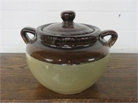 Old Stoneware Bean Pot